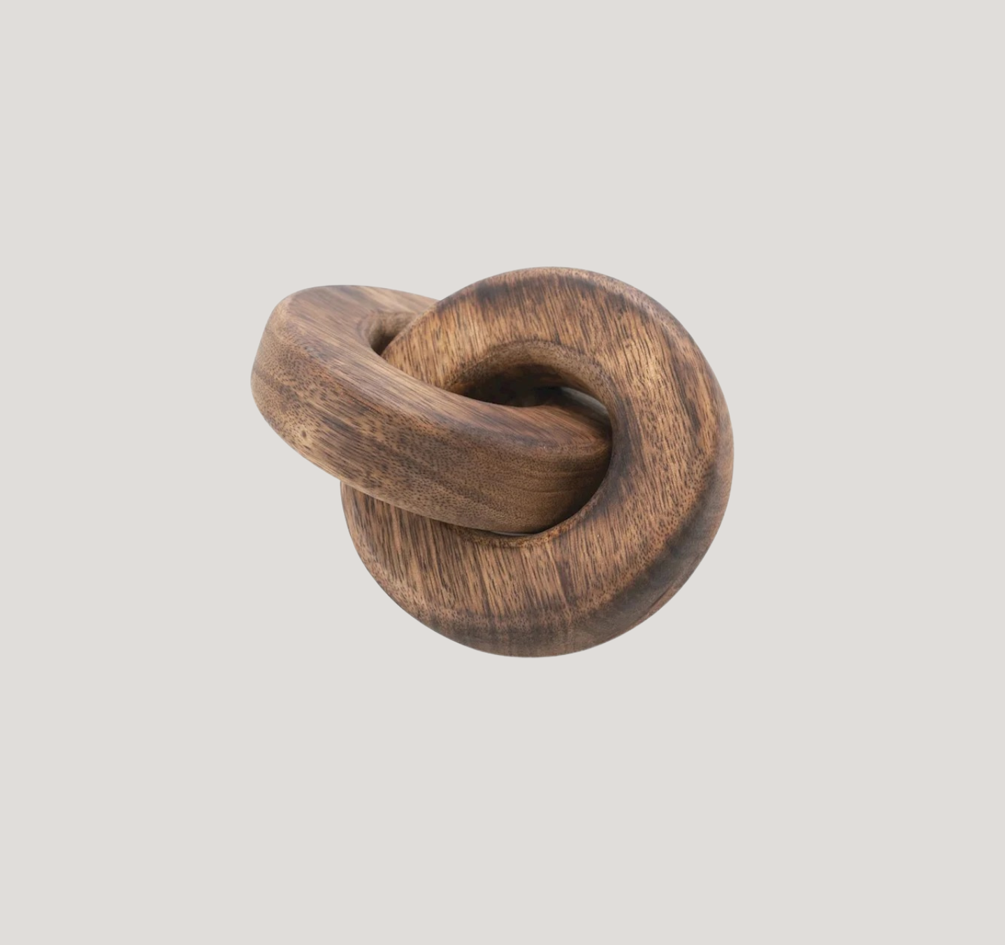 7"L x 6"W Mango Wood Chain Link, Burnt Finish