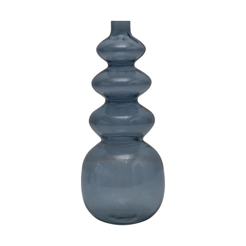 14" H Round Glass Smoke Vase