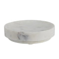 5" Round Marble Soap Dish, White