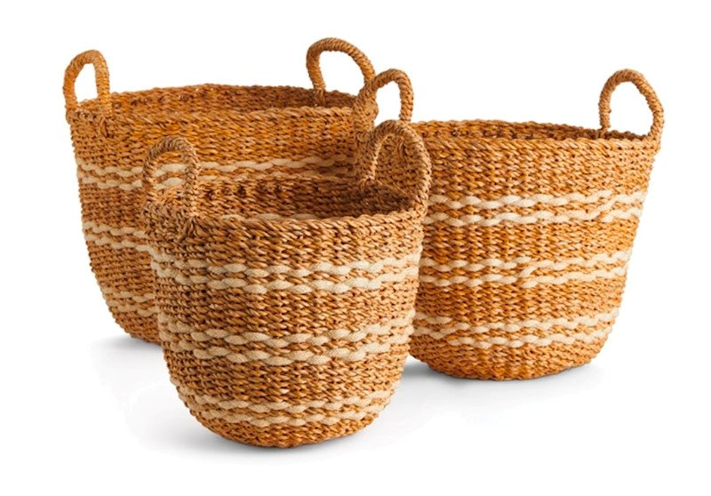 Seagrass Jute Round Baskets