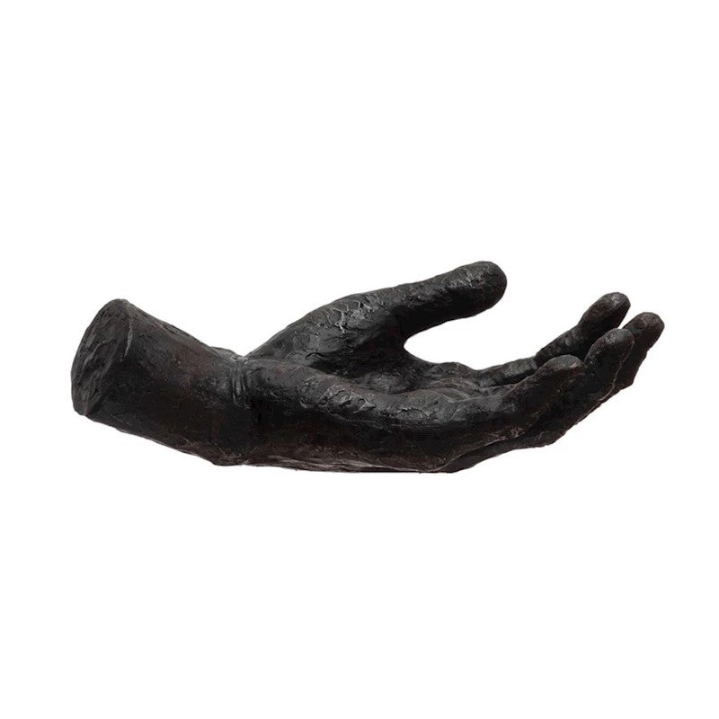 9-3/4"L Polyresin Hand, Black
