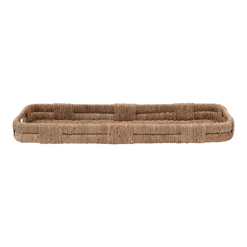 38"L x 3-1/2"H Hand Woven Bankuan Tray w/ Handles