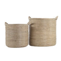 Natural Seagrass Baskets w/ White Dipped Bottom