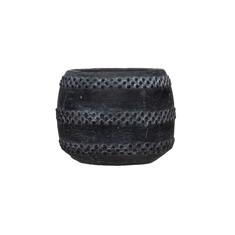 6"Round Terracotta Planter, Black