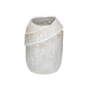 5-3/4"Round x 7-3/4"H Stoneware Vase, Reactive Glaze, White