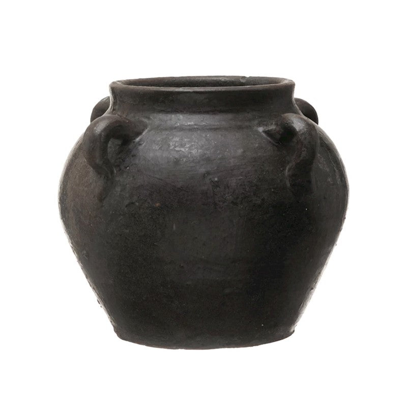 7-1/2" Round x 6-1/2"H Clay Jar