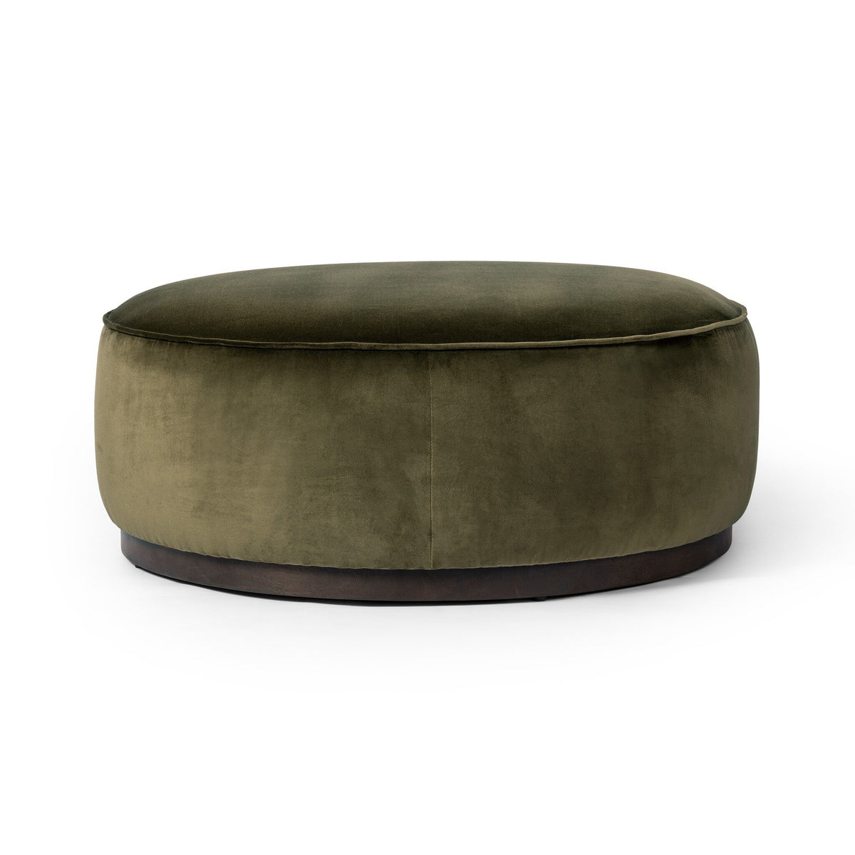 Sinclair Large Round Ottoman - Surrey Olive