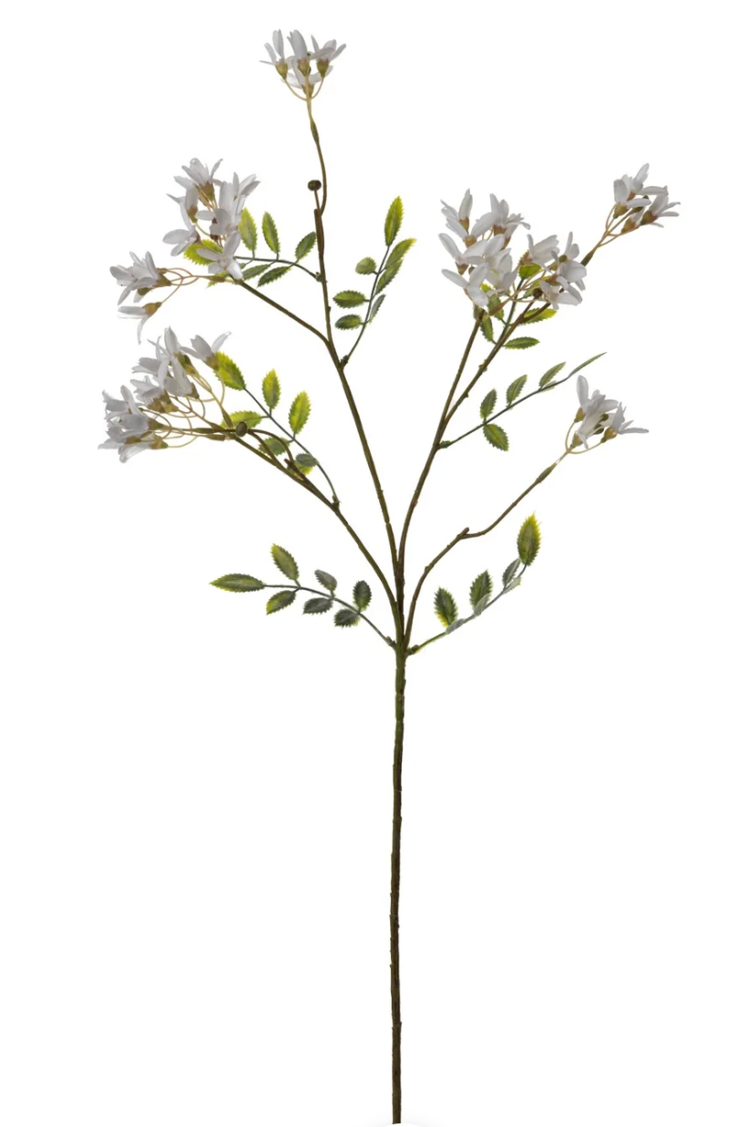 30" White Flower Blossom Branch