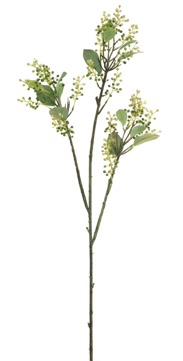 37" lemon leaf branch white/green