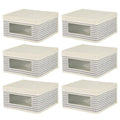 Cream + Navy Striped Storage Bin 6"H X 11.5"W x 11.25D