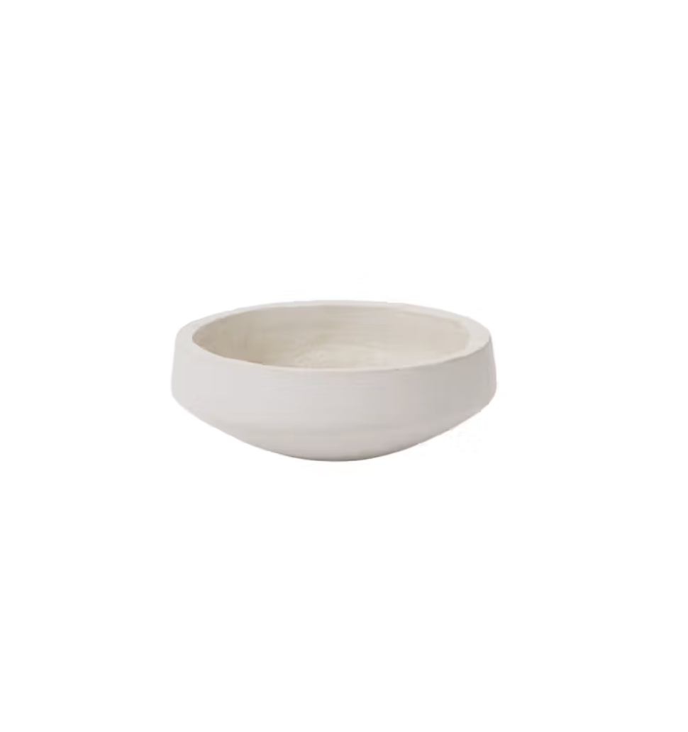 13" Wide White Bowl