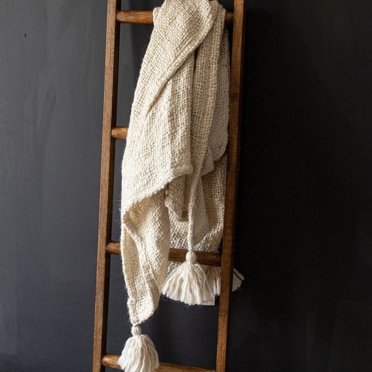 Hand Woven Mel Throw Cream 50x60