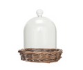 Glass Cloche w/ Wicker Base