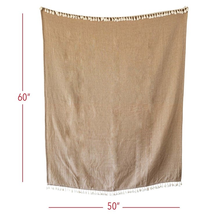 50x60" Hand Woven Bea Muslin Throw Blanket