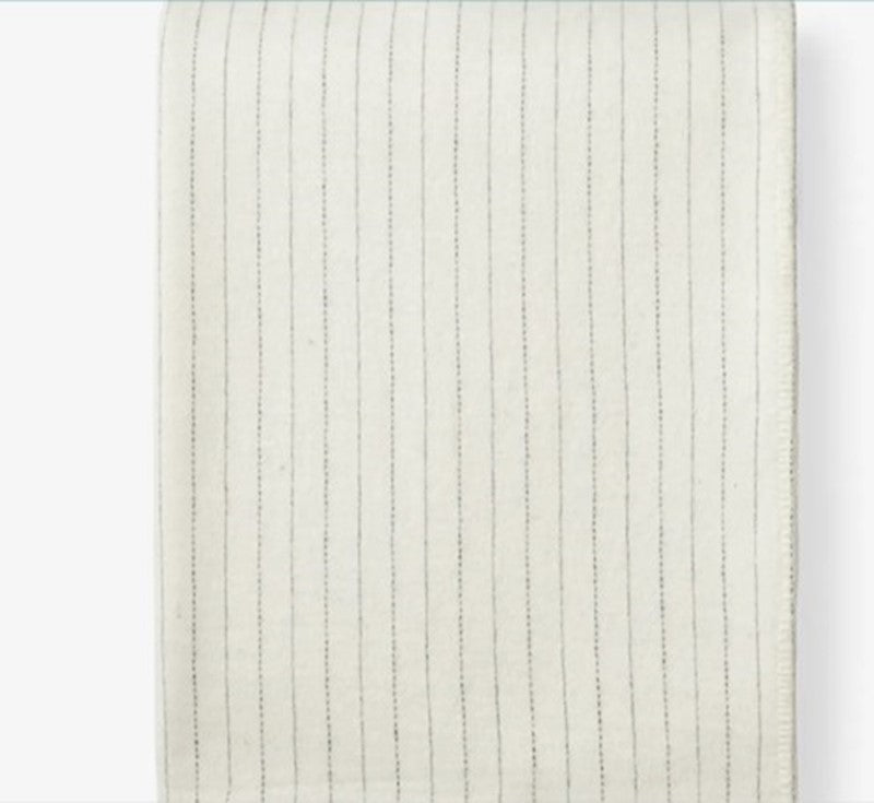 blanket ivory black strip