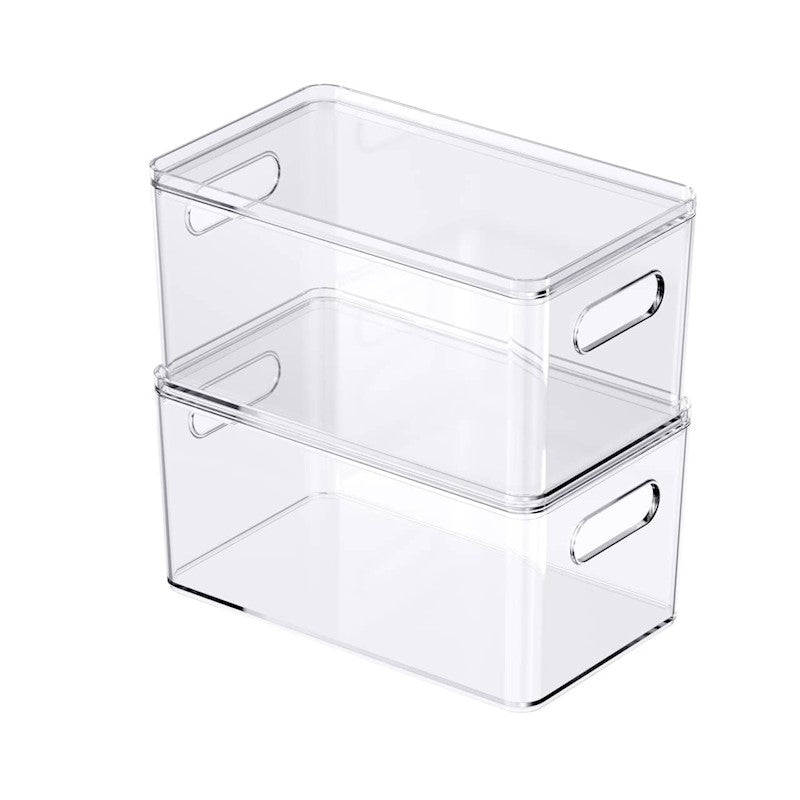 6x10" Clear Bin w/ Handles + Lids