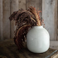 Doris White Metal Speckled Dried Florals Vase