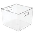 10" Square x 8"H Clear Bin w/ Handles