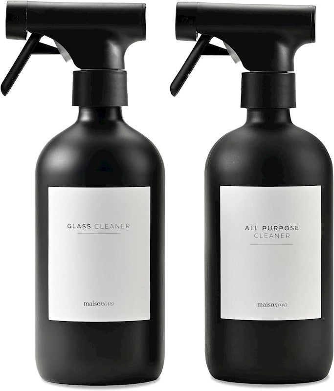 Black Glass Spray Bottle