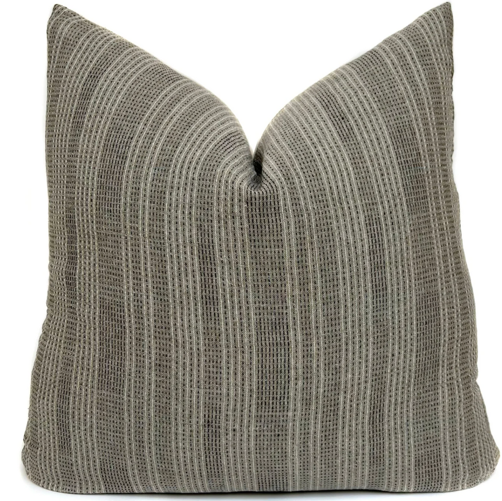 18x18" Pillow Cover - Grey Ticking Stripe
