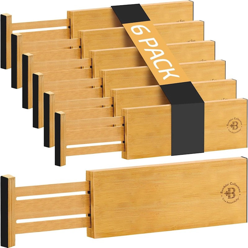 6"H Short Bamboo Drawer Dividers