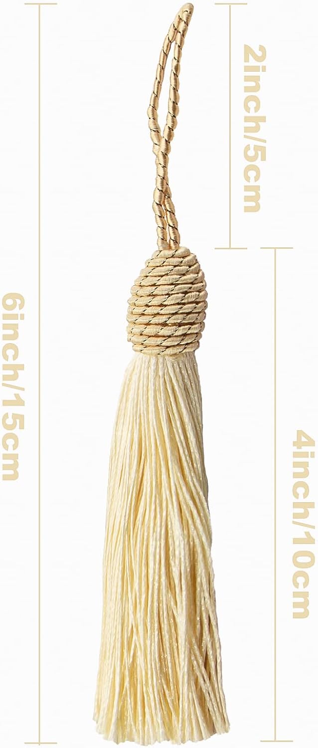 6" bookmark tassel, cream