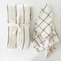Plaid Striped Woven Napkin Sets of 4