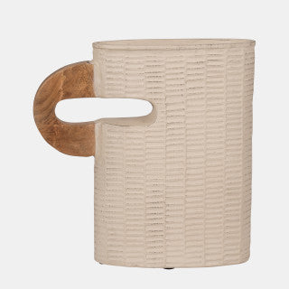 Ecomix, Vase With Handle, Ivory