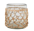3.5" Glass Votive w/ Rattan Sleeve