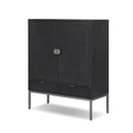Cressida Bar Cabinet - Black Linen