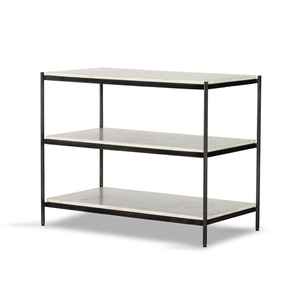 Felix Large Nightstand - Polished White Marble