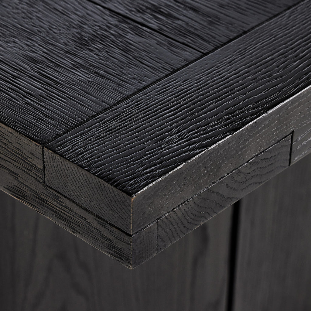 Warby Dining Table - Worn Black Veneer