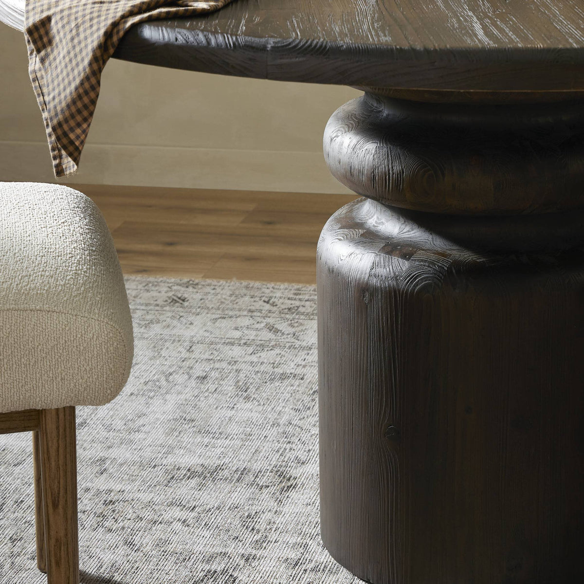 Kerrville Round Dining Table - Burnt Pine Veneer