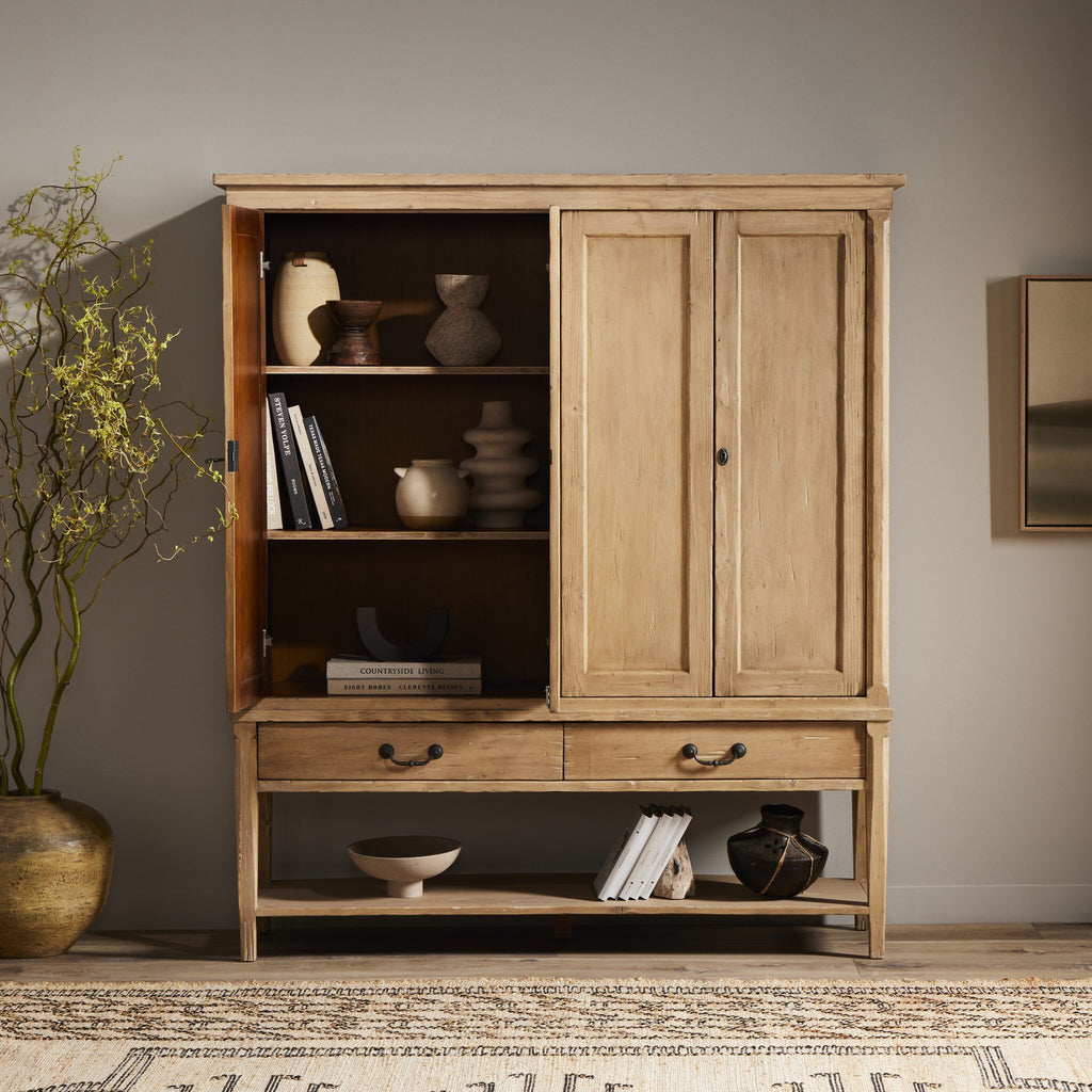 Brimley Wide Cabinet - Aged Light Pine