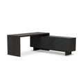Posada L-Shaped Desk - Worn Black Oak Veneer