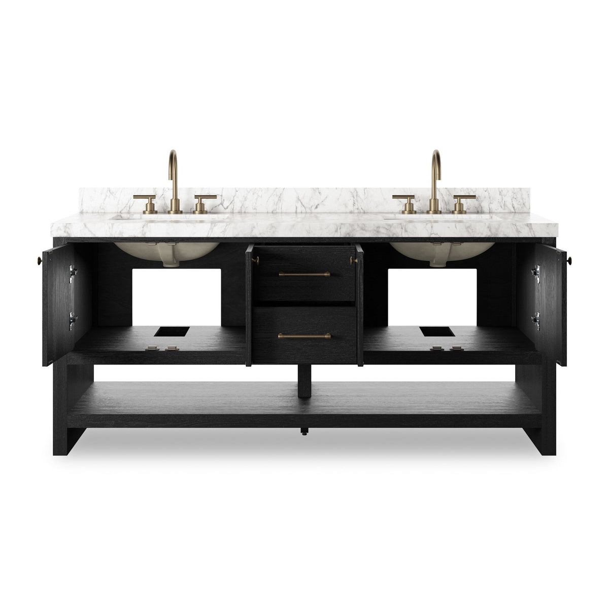 Anthem Double Vanity - Black Wash Oak Veneer