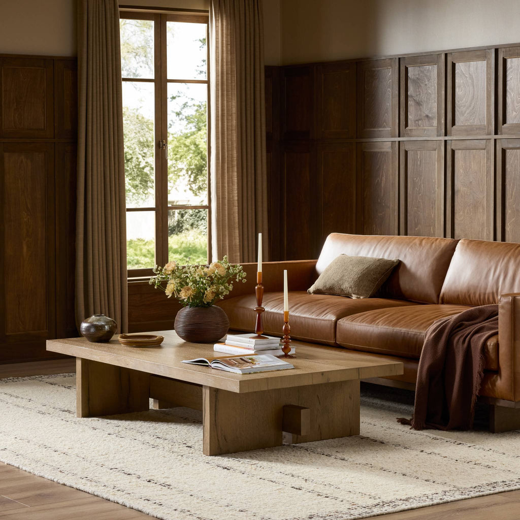 Isaac Coffee Table - Rubbed Light Oak Veneer