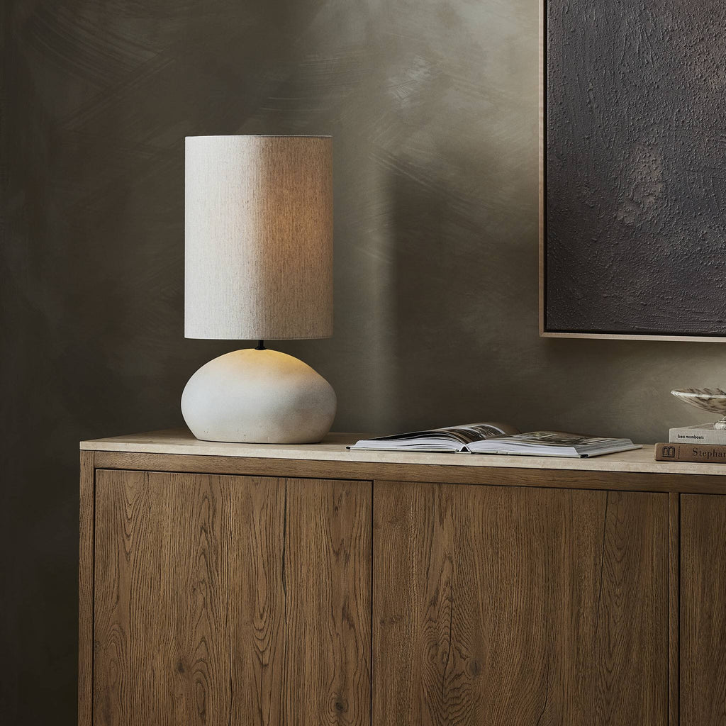 Allura Table Lamp - White Speckled Ceramic