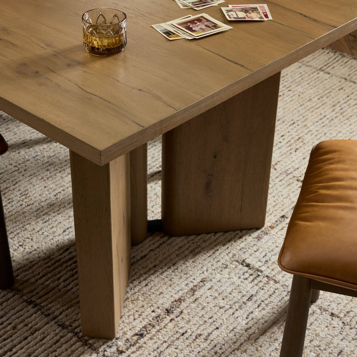 Huxley Dining Table - Rubbed Light Oak Veneer