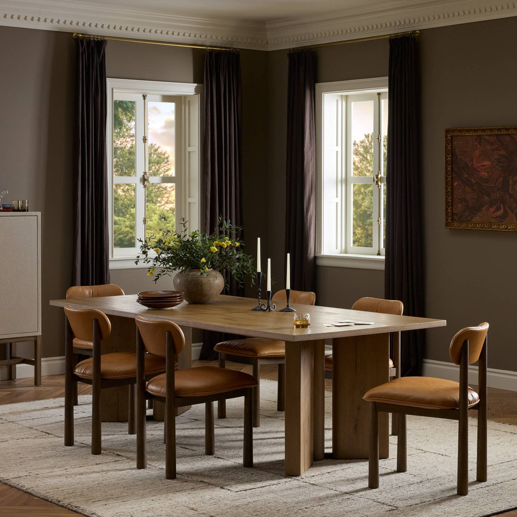 Huxley Dining Table - Rubbed Light Oak Veneer