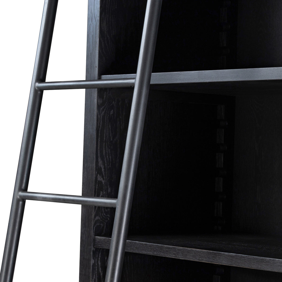 Admont Double Bookcase With Ladder - Worn Black