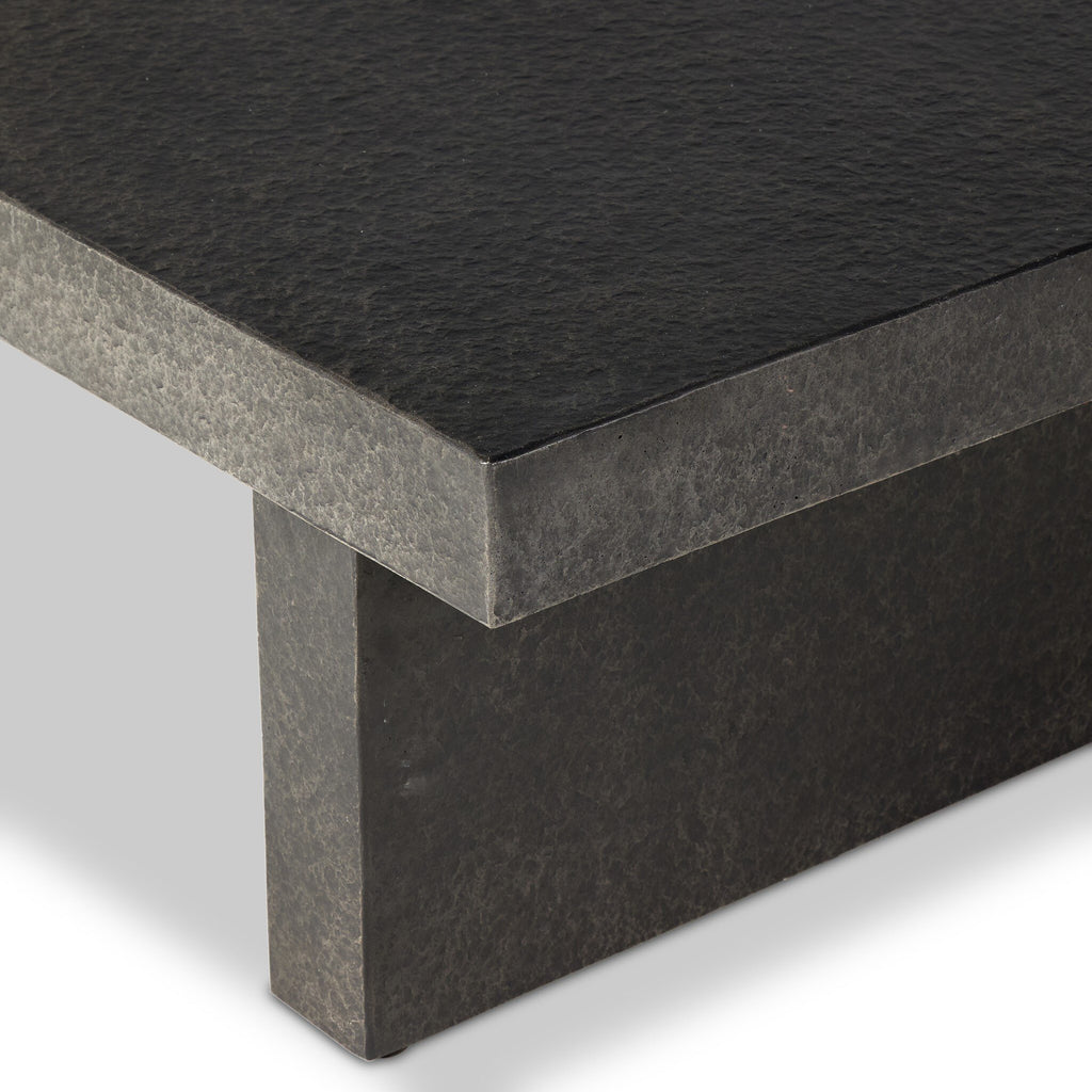 Huesca Outdoor Coffee Table - Distressed Graphite Concrete