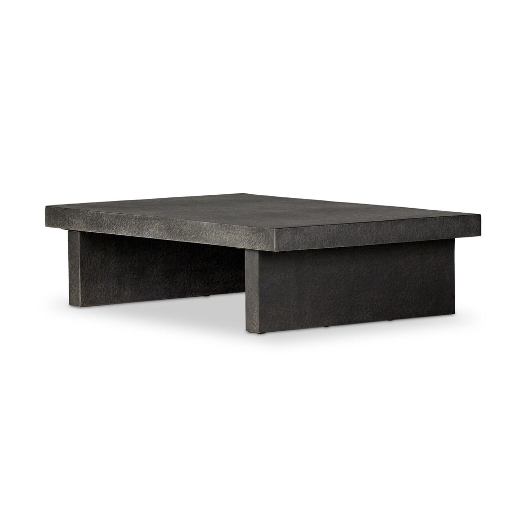 Huesca Outdoor Coffee Table - Distressed Graphite Concrete