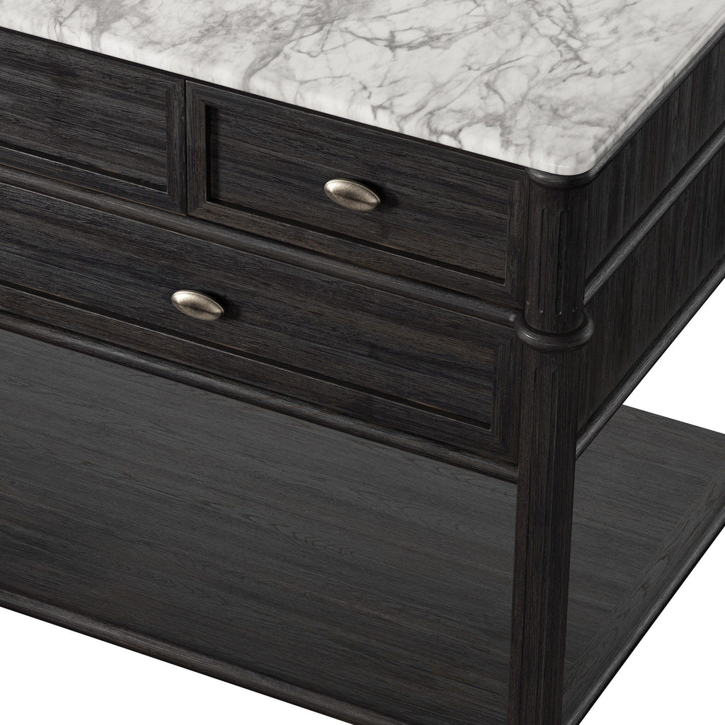 Toulouse Single Wide Vanity - Satin Black Veneer