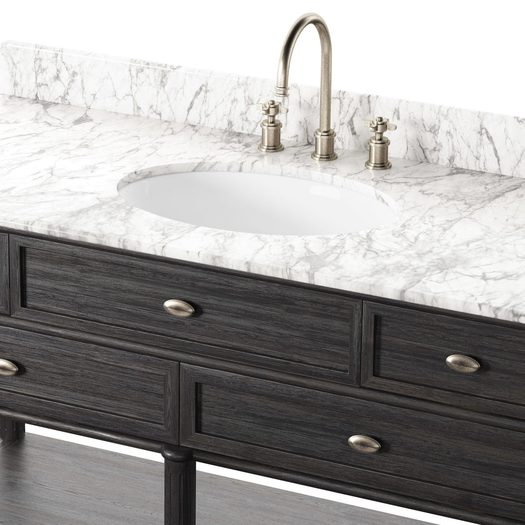 Toulouse Single Wide Vanity - Satin Black Veneer