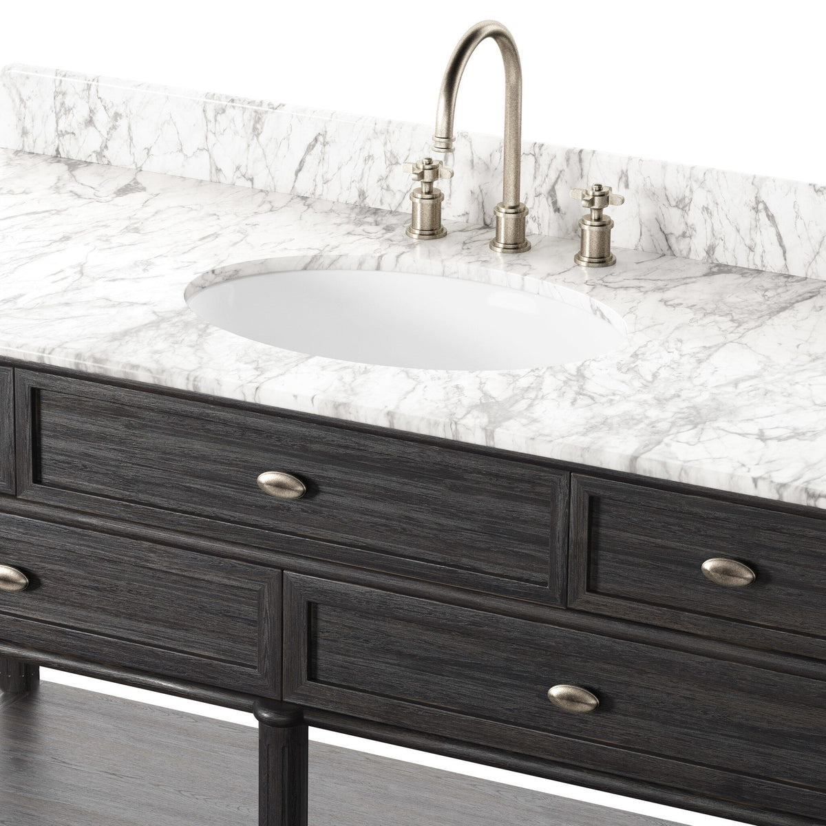 Toulouse Single Wide Vanity - Satin Black Veneer
