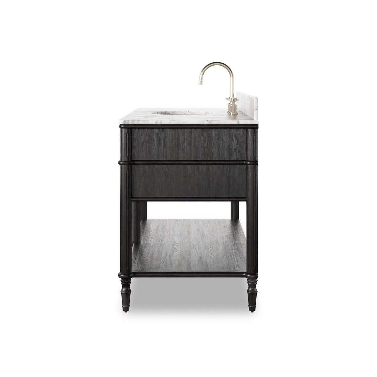 Toulouse Single Wide Vanity - Satin Black Veneer