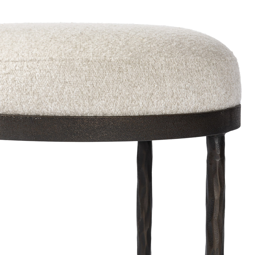 Corinne Accent Stool - Crete Pebble