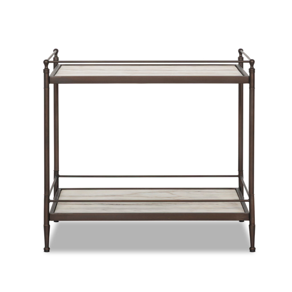 Eisen Nightstand - Striated Marble