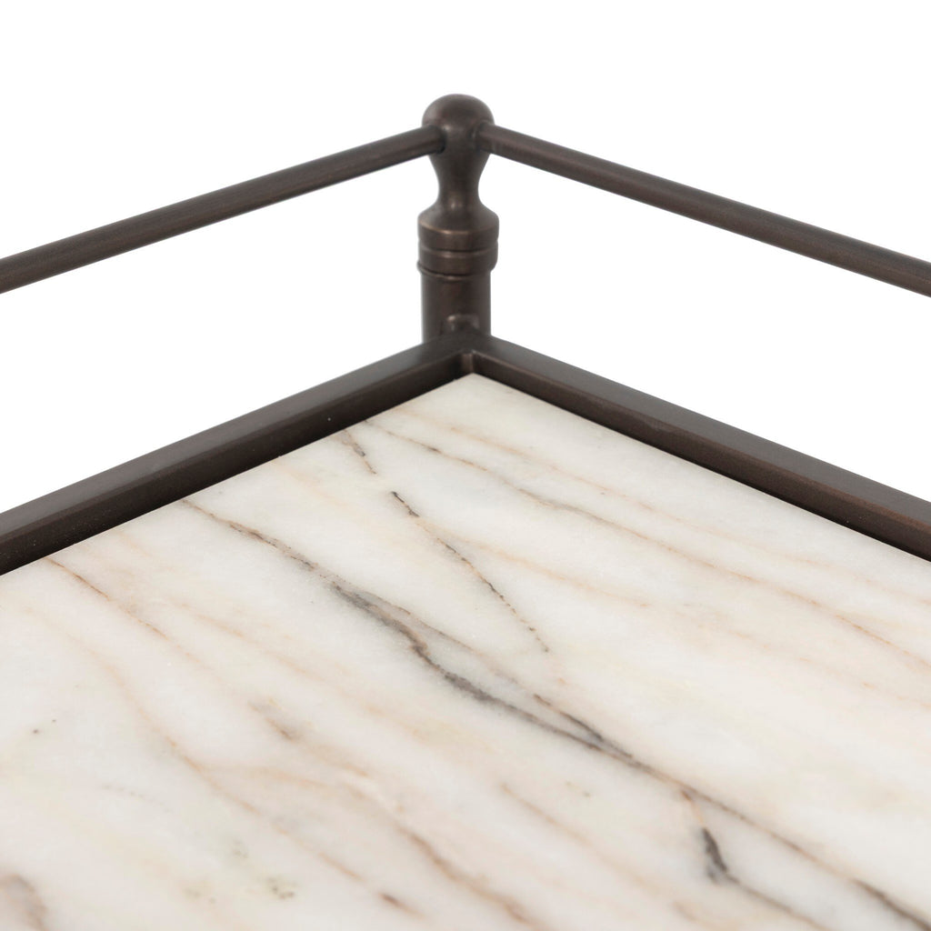 Eisen Nightstand - Striated Marble